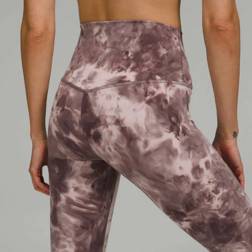 Lululemon Align High Rise Diamond Mink Berry Athletic Yoga Cropped Leggings 2